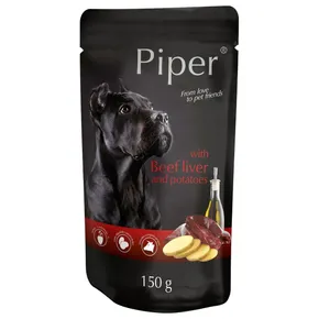PIPER s hovädzou pečeňou a zemiakmi, vrecko pre psov 150 g
